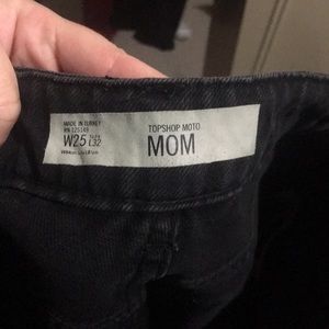 Topshop black moto Mom jeans
